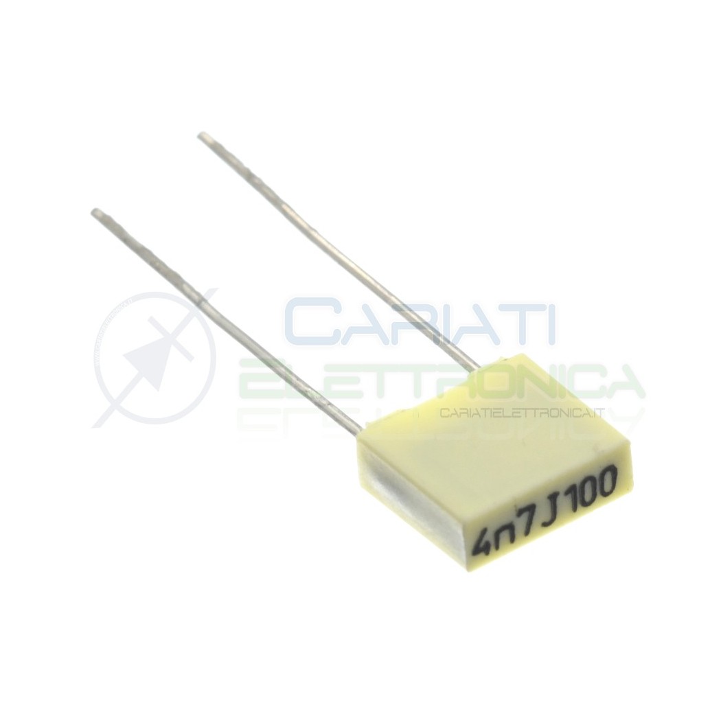 10 PEZZI Condensatore Poliestere 4,7nF 4,7 nF 100V P 5mm Kemet