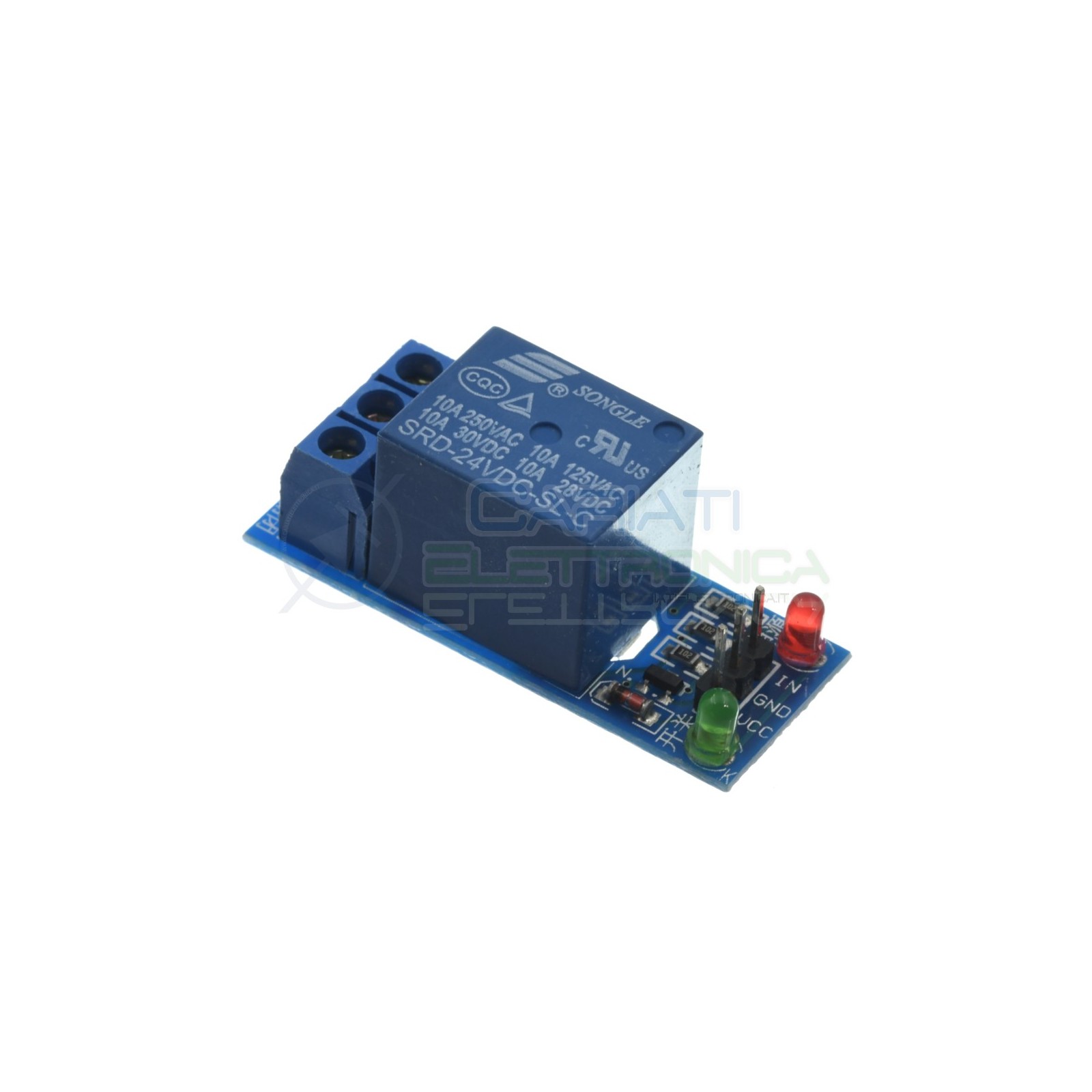 Scheda relè 1 canale 24v dc 10A 250V Arduino SRD-24VDC-SL-CSongle