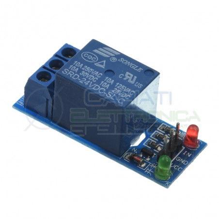 Scheda relè 1 canale 24v dc 10A 250V Arduino SRD-24VDC-SL-CSongle