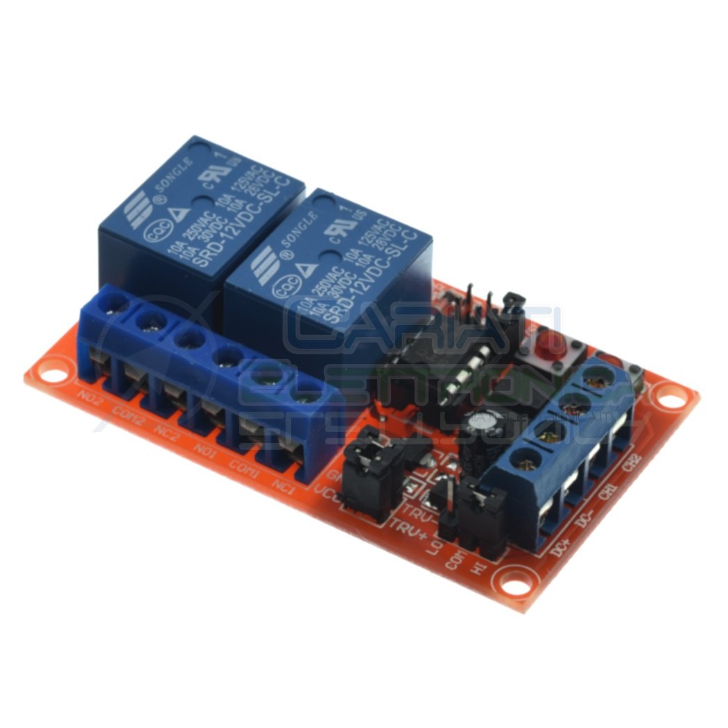 Scheda 2 Relay Relè Monostabile Bistabile 12V Dc 10A SONGLE SRD-12VDC-SL-C SPDT Generico