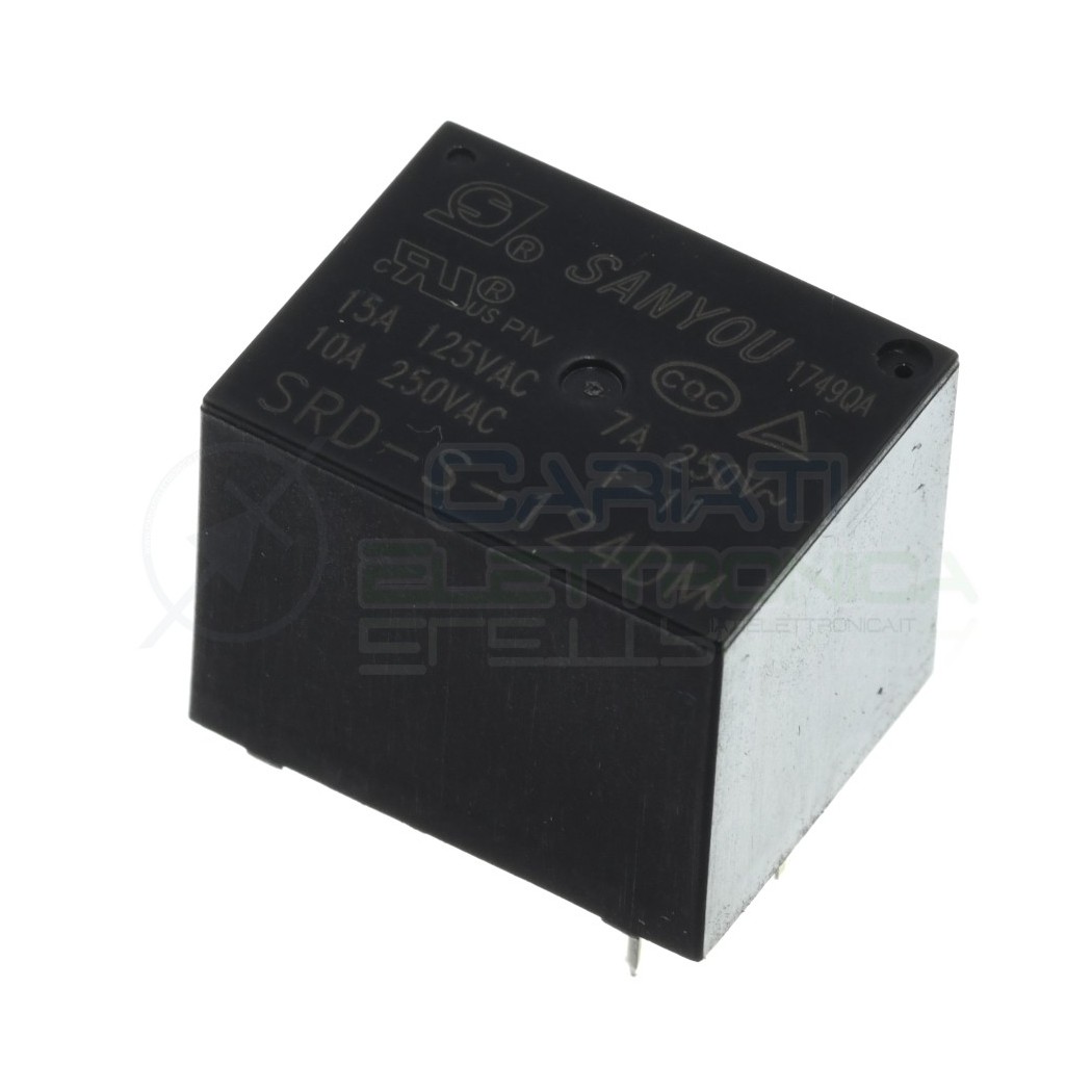 Relè relay Sanyou SRD-S-124DM bobina 24VDC SPST 10A 250Vac 4 pin Sanyou
