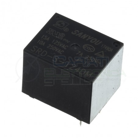 Relè relay Sanyou SRD-S-124DM bobina 24VDC SPST 10A 250Vac 4 pin Sanyou