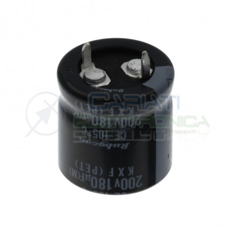 Condensatore elettrolitico 180uF 180 uF 200V 105°C snap in 20x20mm Rubycon Rubycon