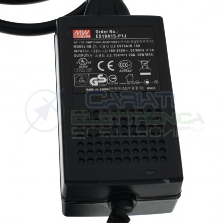 Power supply switching 15V 1.2A 18W 230Vac ES18A15-P1J MEAN WELLMean Well