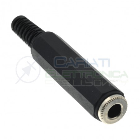Presa jack femmina mono volante 6.3mm 6.3 mm con passacavo connettoreGenerico
