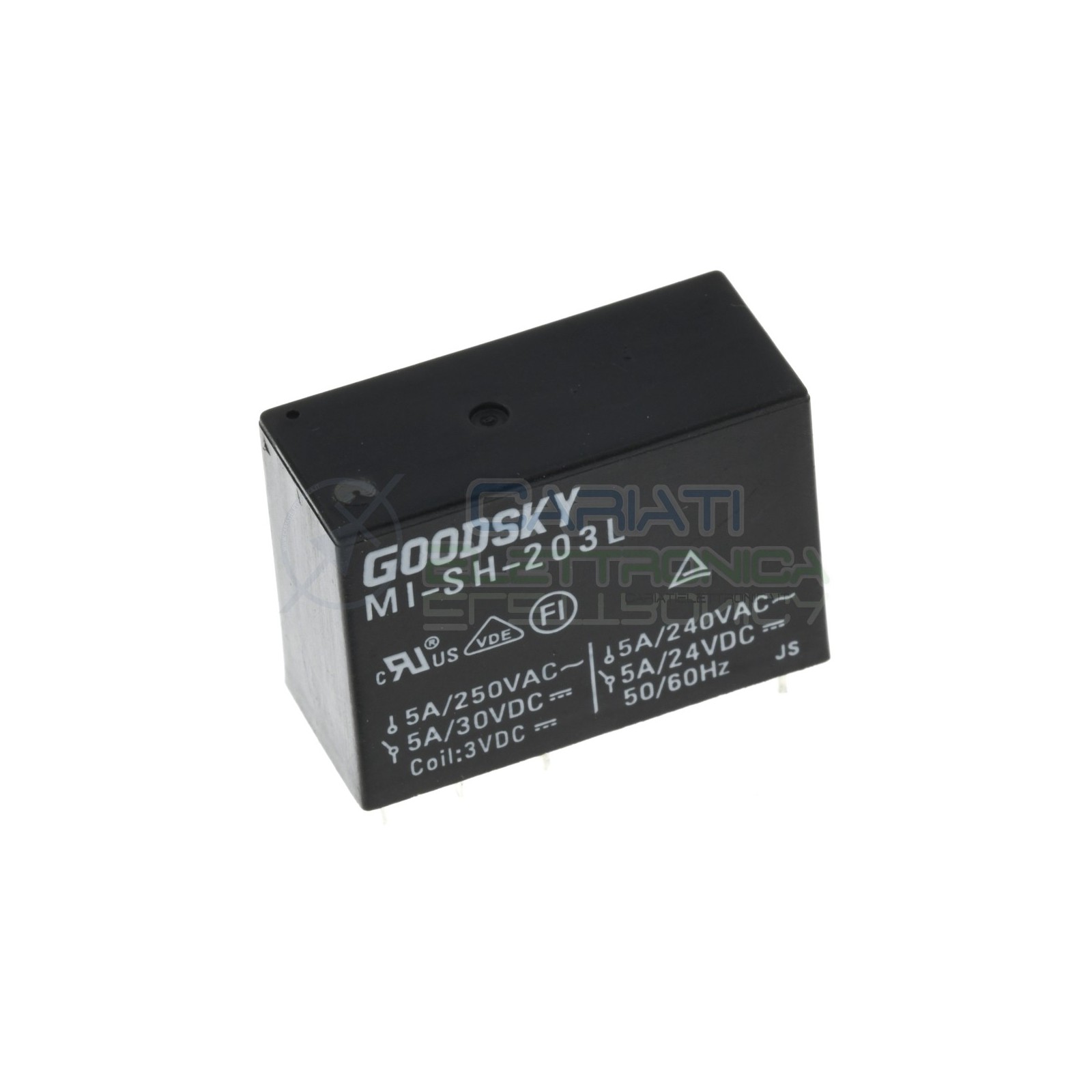 Relè relay Goodsky Bobina 3V MI-SH-203L DPDT per pcb doppio contatto 5AGoodsky