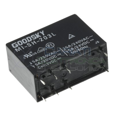 Relè relay Goodsky Bobina 3V MI-SH-203L DPDT per pcb doppio contatto 5AGoodsky