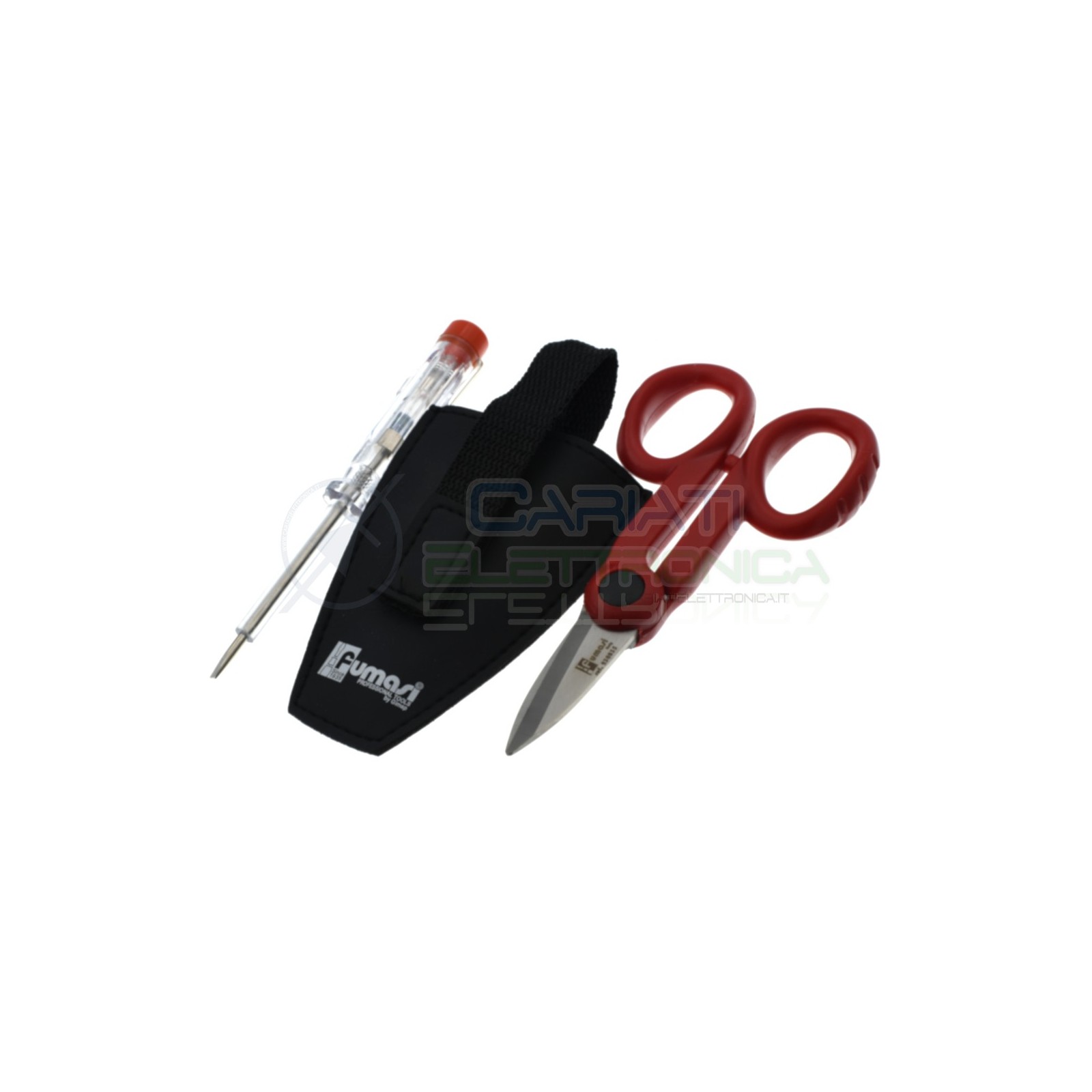 Kit forbice da elettricista professionale con cercafase e astuccio marca FumasiFumasi