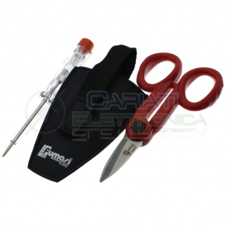 Kit forbice da elettricista professionale con cercafase e astuccio marca FumasiFumasi