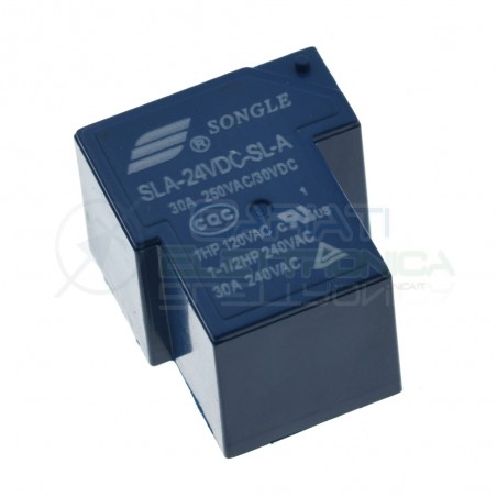 Relè relay con bobina 24V dc SLA-24VDC-SL-A Songle singolo contatto 30A 4 pin Songle