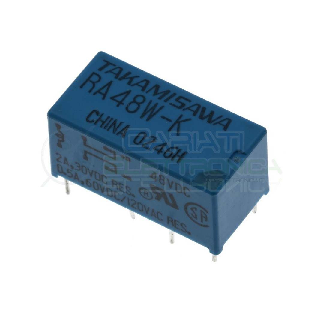 Relè doppio 2 scambio Takamisawa RY48W-K 48Vdc 48V dc 0.5A 120V DPDT Takamisawa