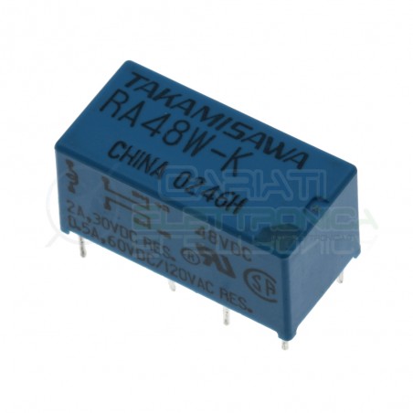 Relè doppio 2 scambio Takamisawa RY48W-K 48Vdc 48V dc 0.5A 120V DPDT Takamisawa