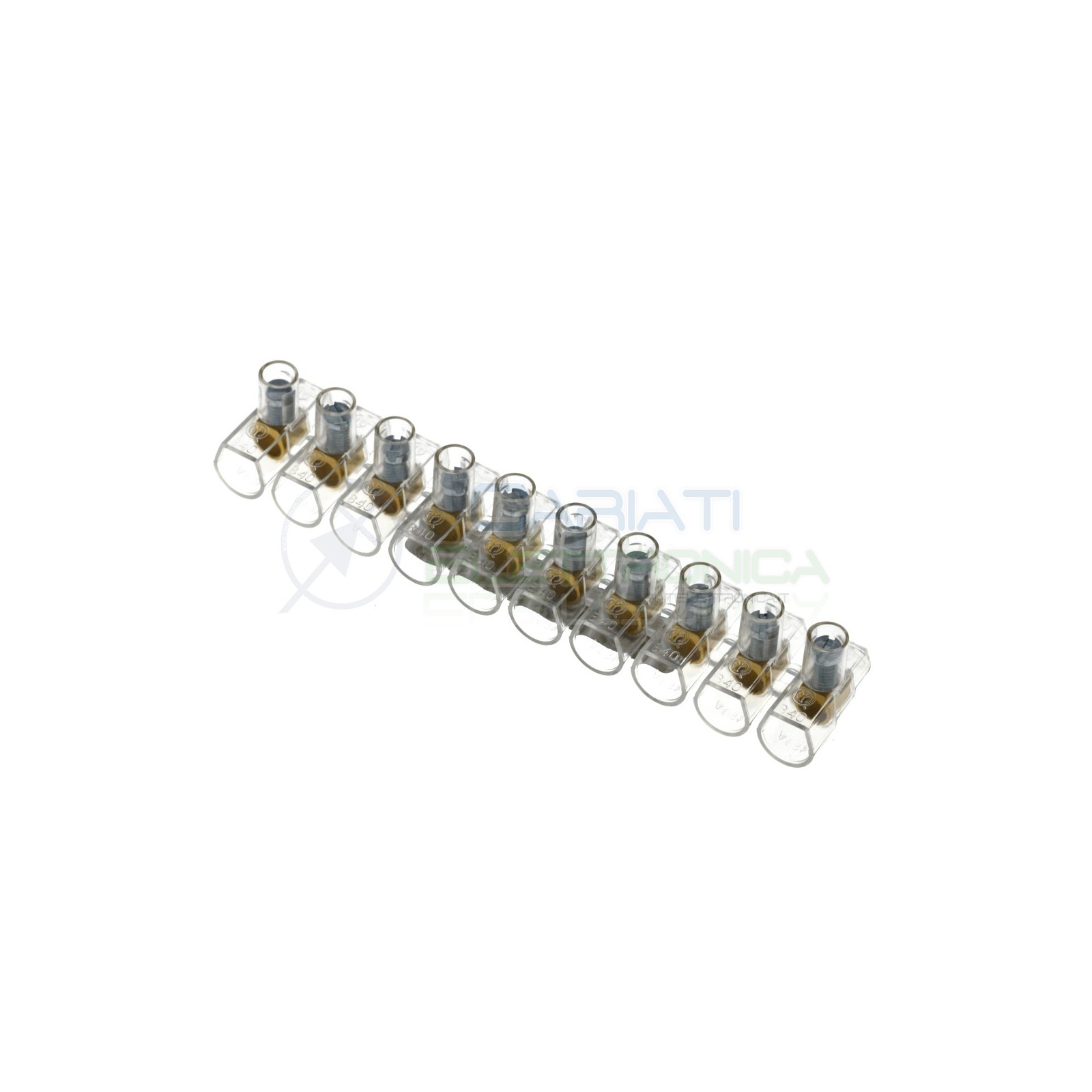 Morsetto elettrico unipolare Forbox 10 poli isolato a cappuccio da 4mm2Arno