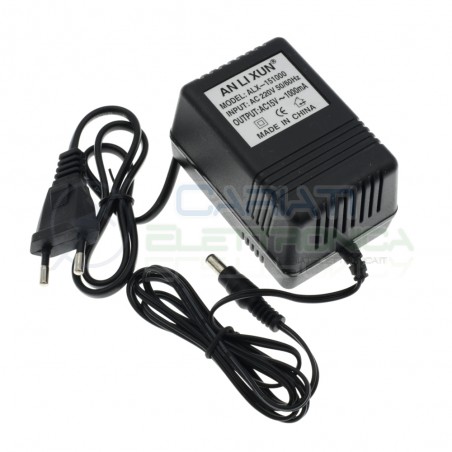 Alimentatore con uscita 15V Ac 1A ingresso 230Vac e plug 2.1/5.5mmGenerico