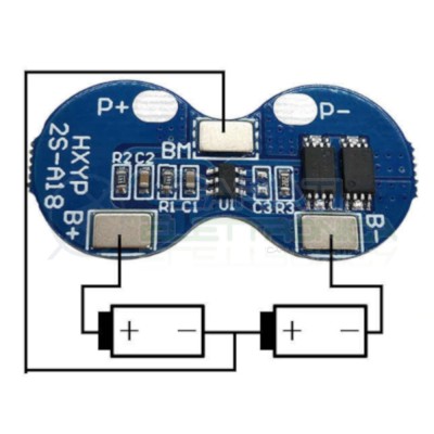 Circuito di protezione per 2 batterie 18650 Litio Bms Pcm battery 8,4V 4AGenerico