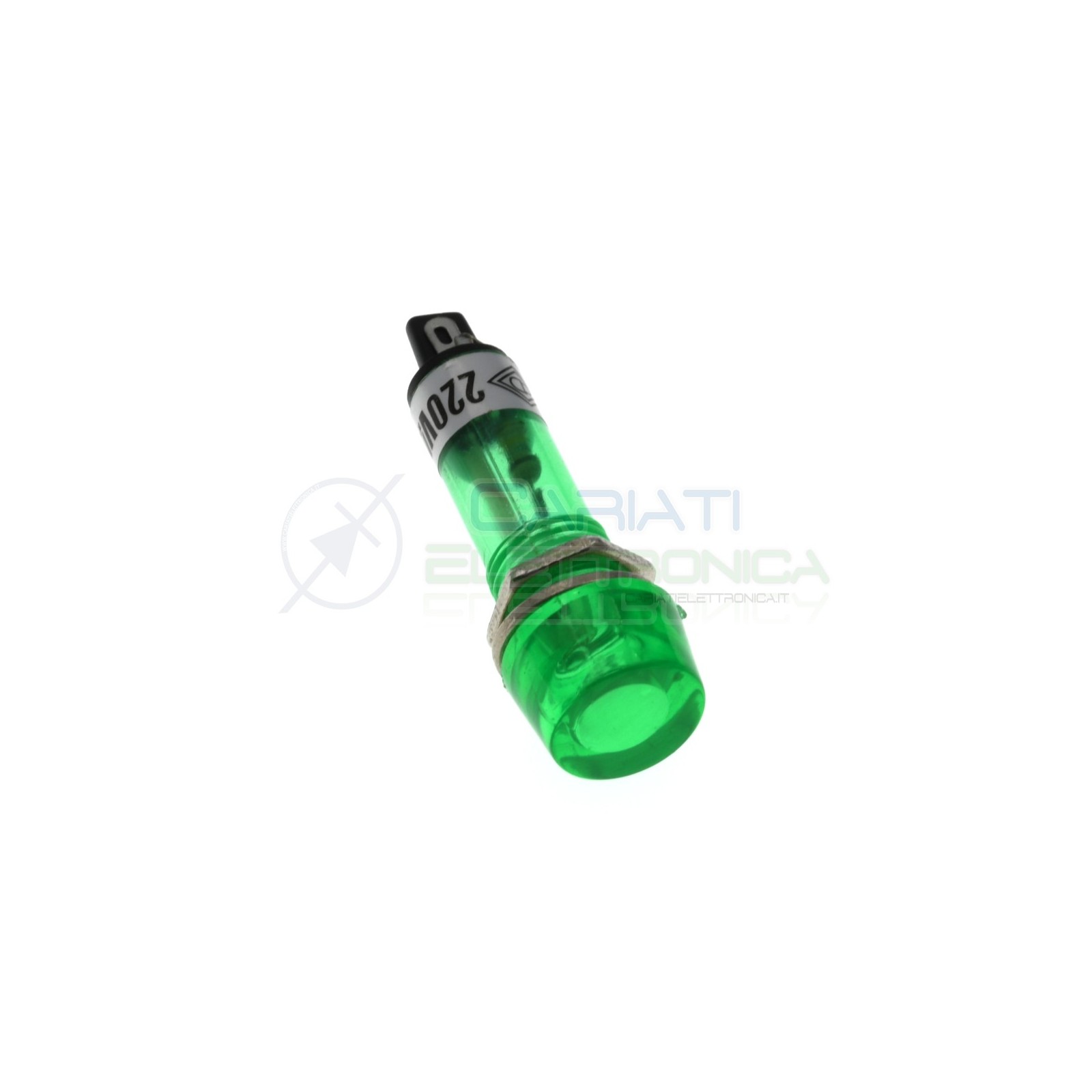Spia di segnalazione luminosa Verde 220V 220Vac da pannello foro 10mm Generico