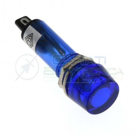 Spia di segnalazione luminosa Blu 220V 220Vac da pannello foro 10mm Generico