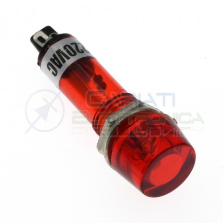 Spia di segnalazione luminosa Rossa 220V 220Vac da pannello foro 10mm Generico
