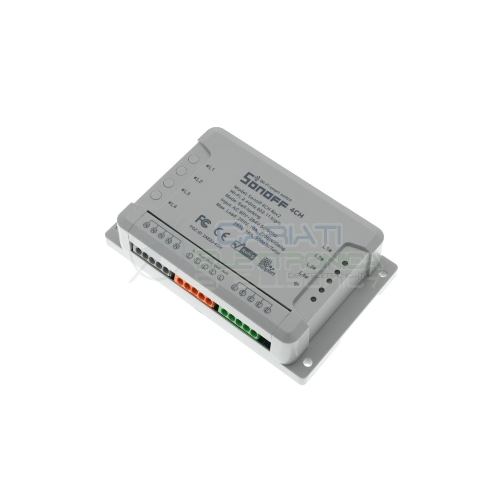 Sonoff 4ch R2 Centrale domotica con 4 interruttori pulsanti WiFi comando APP Sonoff