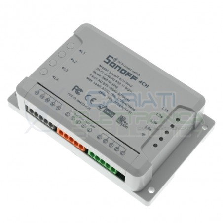 Sonoff 4ch R2 Centrale domotica con 4 interruttori pulsanti WiFi comando APP Sonoff