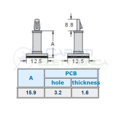 100 PEZZI Distanziale supporto adesivo per circuiti stampati pcb 15,9mmKss