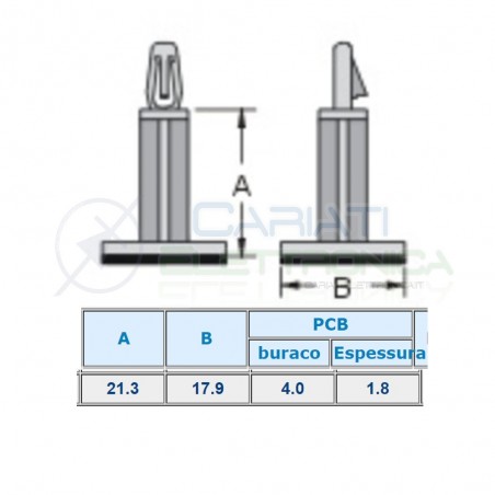 100 PEZZI Distanziale pcb 21,3mm supporto adesivo per circuiti stampati Kss