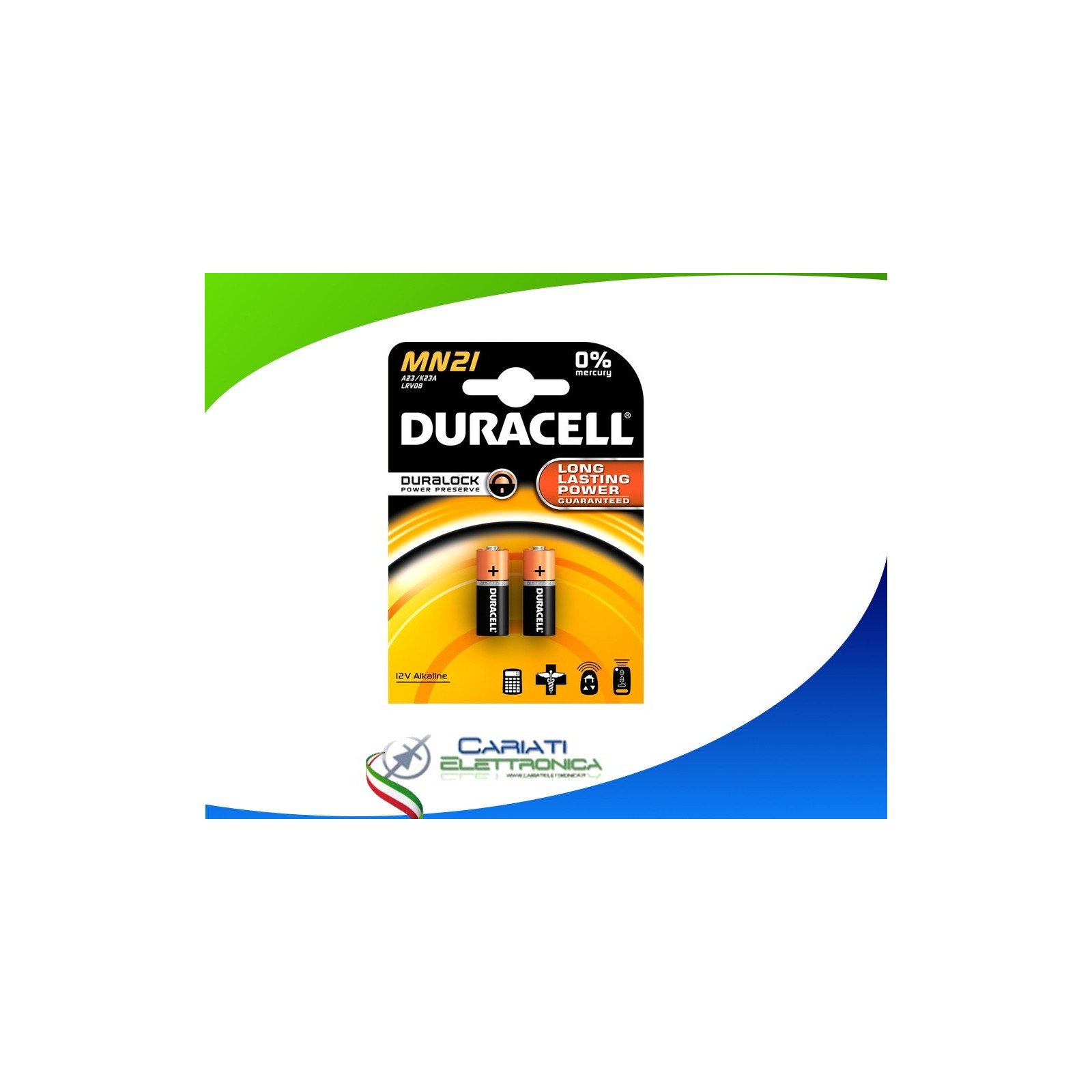 2 PILE BATTERIE DURACELL MN21 A23 K23A LRV08 DURACELL 12 V AlcalineDuracell