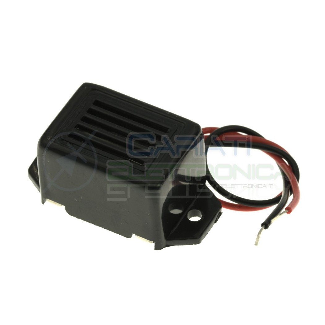 Cicalino Buzzer 24V dc rettangolare con oscillatore integrato e cavo Kepo