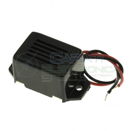 Cicalino Buzzer 24V dc rettangolare con oscillatore integrato e cavo Kepo
