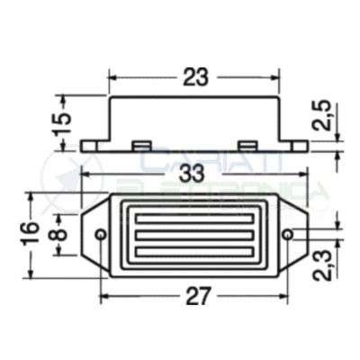 Cicalino Buzzer 24V dc rettangolare con oscillatore integrato e cavo Kepo
