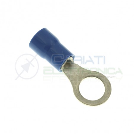 10 pezzi Capicorda ad occhiello M4 1.5-2.5mmq Blu foro 4.3mm isolato AWG 16-14 Cembre