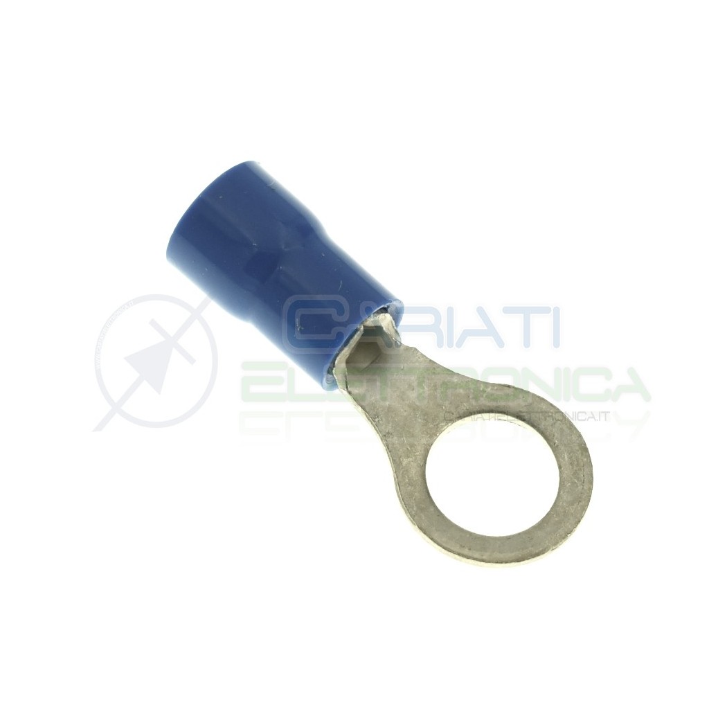 10 pezzi Capicorda ad occhiello M3 1.5-2.5mmq Blu foro 3.2mm isolato AWG 16-14 Cembre