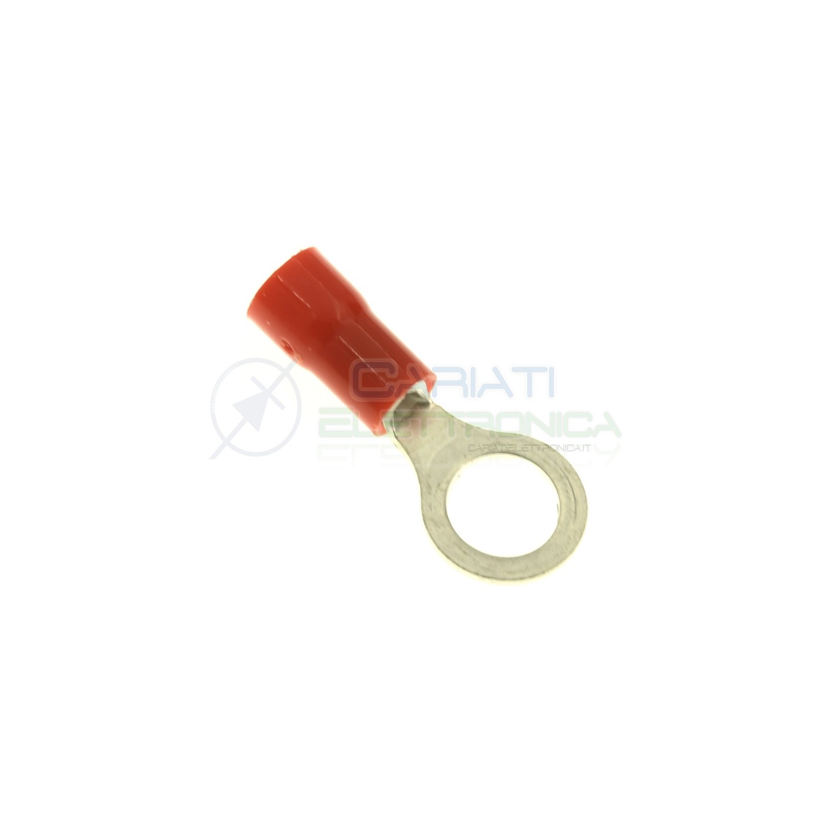 10 pezzi Capicorda ad occhiello M3 0.25-1.5mmq Rosso foro 3.2mm isolato AWG 22-16 Cembre