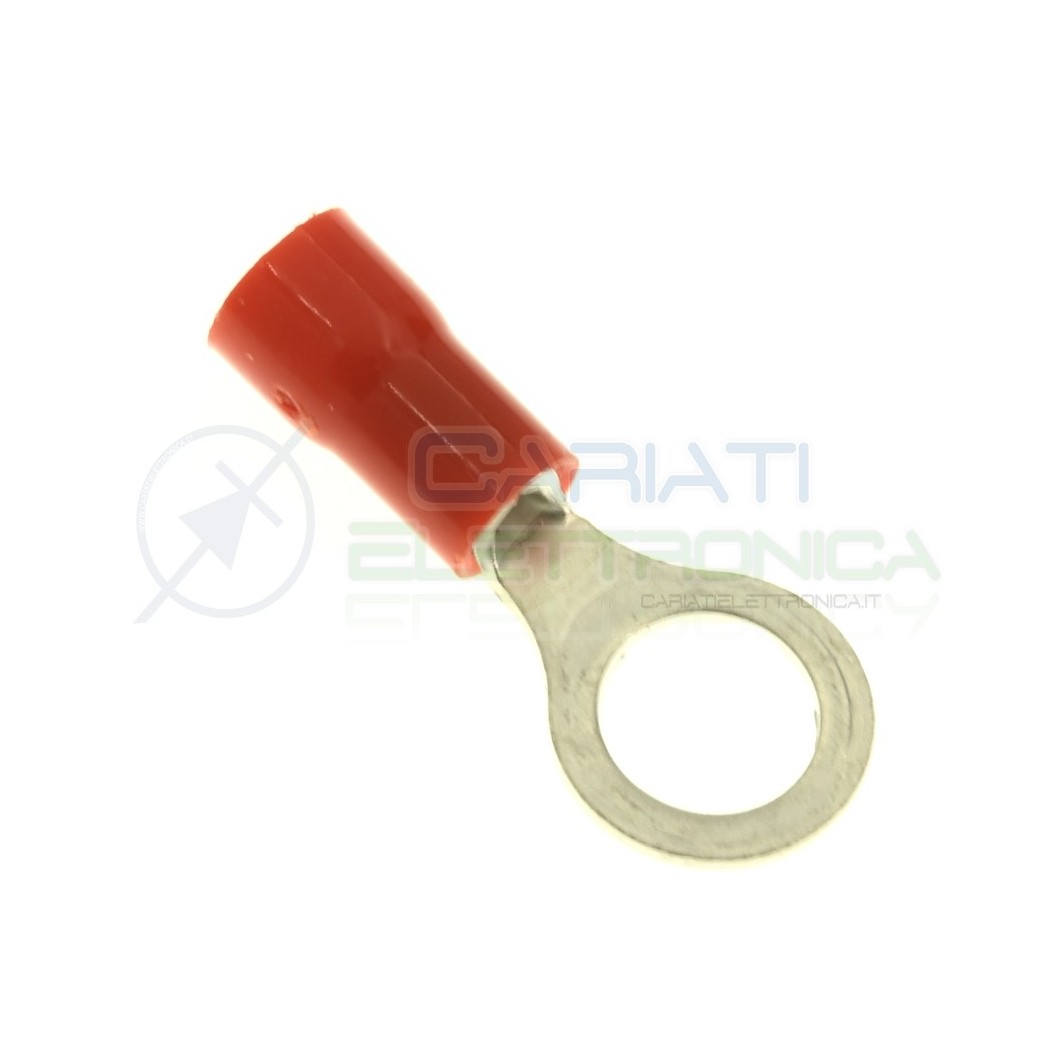 10 pezzi Capicorda ad occhiello M3 0.25-1.5mmq Rosso foro 3.2mm isolato AWG 22-16 Cembre