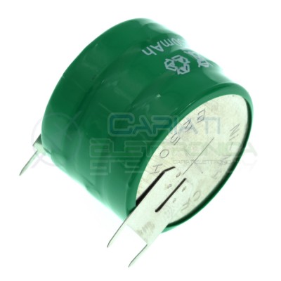 Batteria Tampone Pc Ricaricabile NI-Mh 3,6V 250mAh a Saldare Per Circuiti Stampati con terminaliExtracell