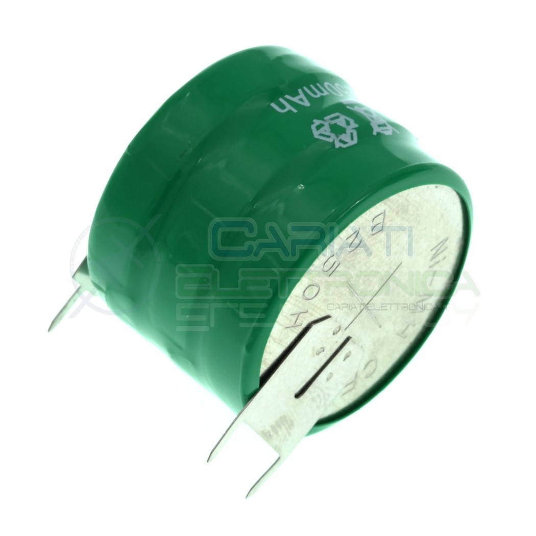 Batteria Tampone Pc Ricaricabile NI-Mh 3,6V 250mAh a Saldare Per Circuiti Stampati con terminaliExtracell