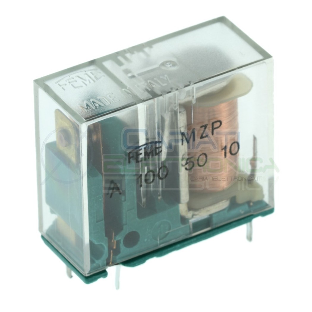 Relè Feme Mzp A 100 50 10 bobina da 33V a 63V 10A 250Vac Mzpa1005010 SPST Feme