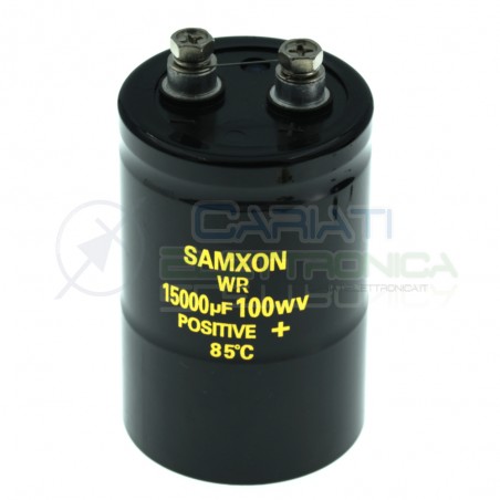 Condensatore elettrolitico 15000uF 15000 uF 100V 85°C snap in 80x51mm Samxon Samxon