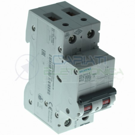 Siemens interruttore magnetotermico Curva B B10 10A 5SL6510-6 1P+N 6KA 2 poli Siemens