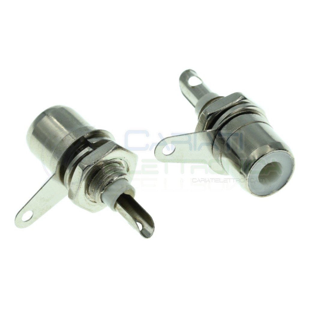 2 Pezzi Connettore presa RCA da pannello Binca BiancoGenerico
