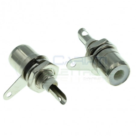 2 Pezzi Connettore presa RCA da pannello Binca BiancoGenerico