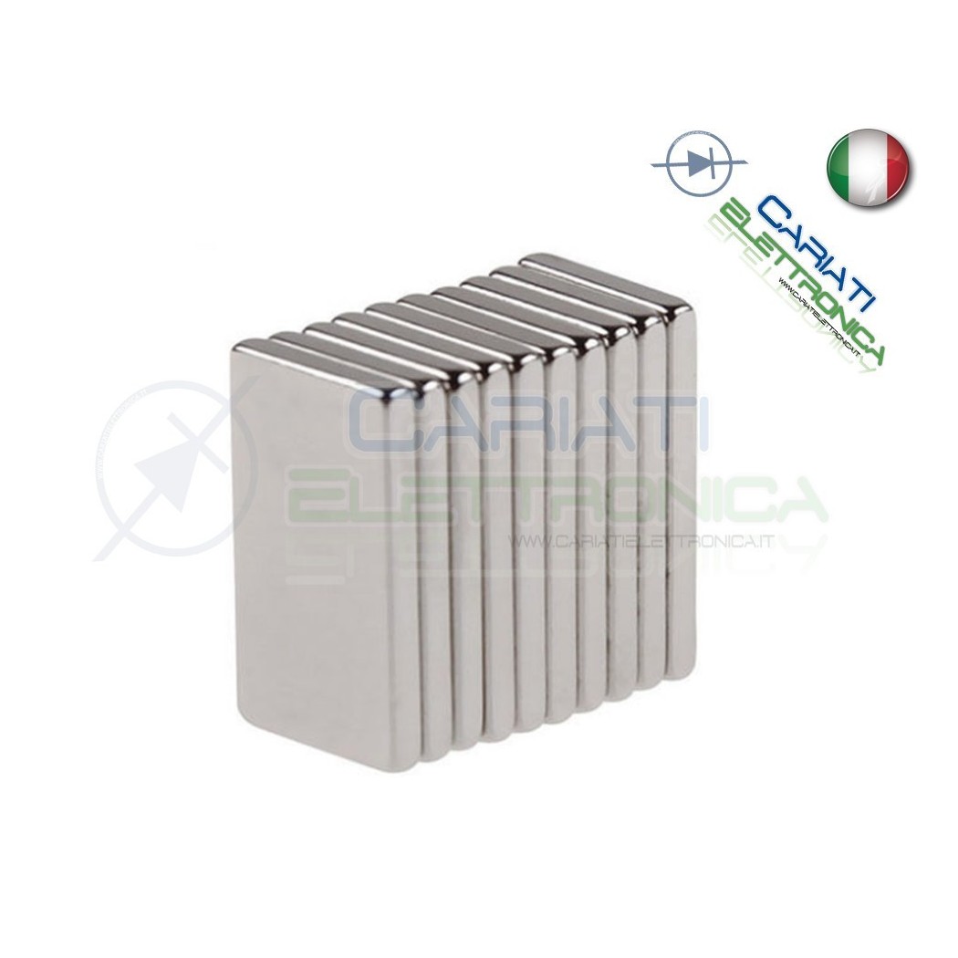 10 Pezzi Calamita Magnete Neodimo 30x10X2 mm Potenti Fimo Ceramica Bomboniere Generico