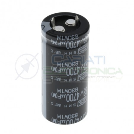 Condensatore elettrolitico Snap in 4700uF 4700 uF 63V 85°C 25 x 40mmNippon Chemi-con