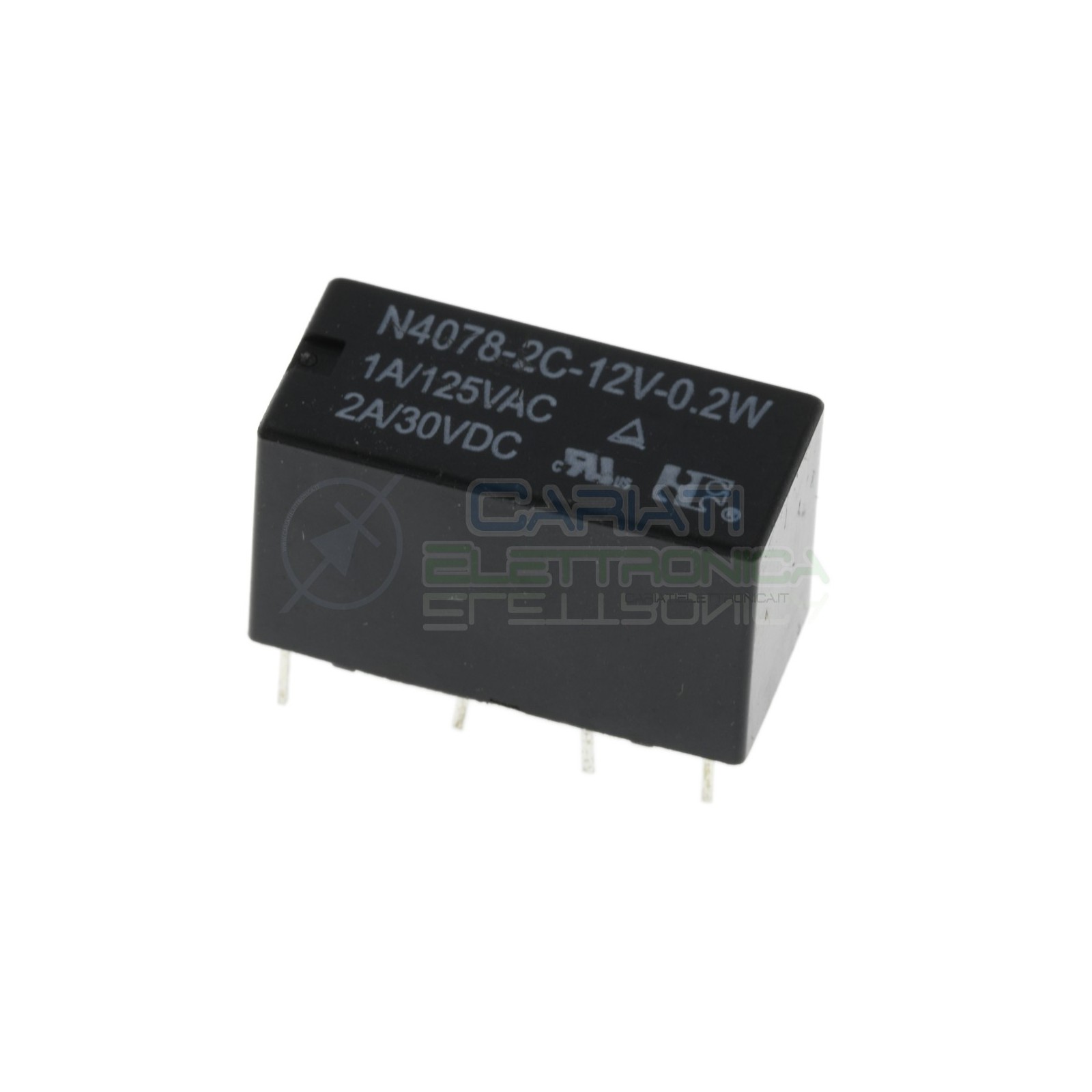 Relè Doppio Scambio N4078-2C-12V-0.2W 12Vdc 12V DPDT 2A HONGFA RELAY