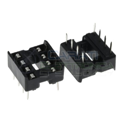 10 Pezzi Zoccolo Doppia Molla DIP 8 Pin per circuiti integrati DIL DIP-8 Zoccoli Generico