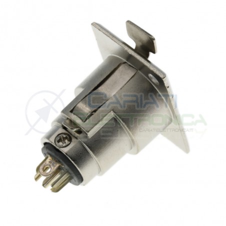 1 PEZZO CONNETTORE PRESA XLR CANON MICROFONICA 7 POLI PIN DA PANNELLO