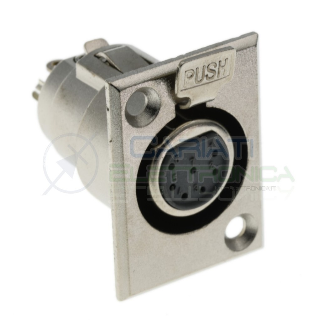 1 PEZZO CONNETTORE PRESA XLR CANON MICROFONICA 7 POLI PIN DA PANNELLO