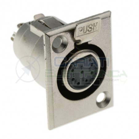 1 PEZZO CONNETTORE PRESA XLR CANON MICROFONICA 7 POLI PIN DA PANNELLO