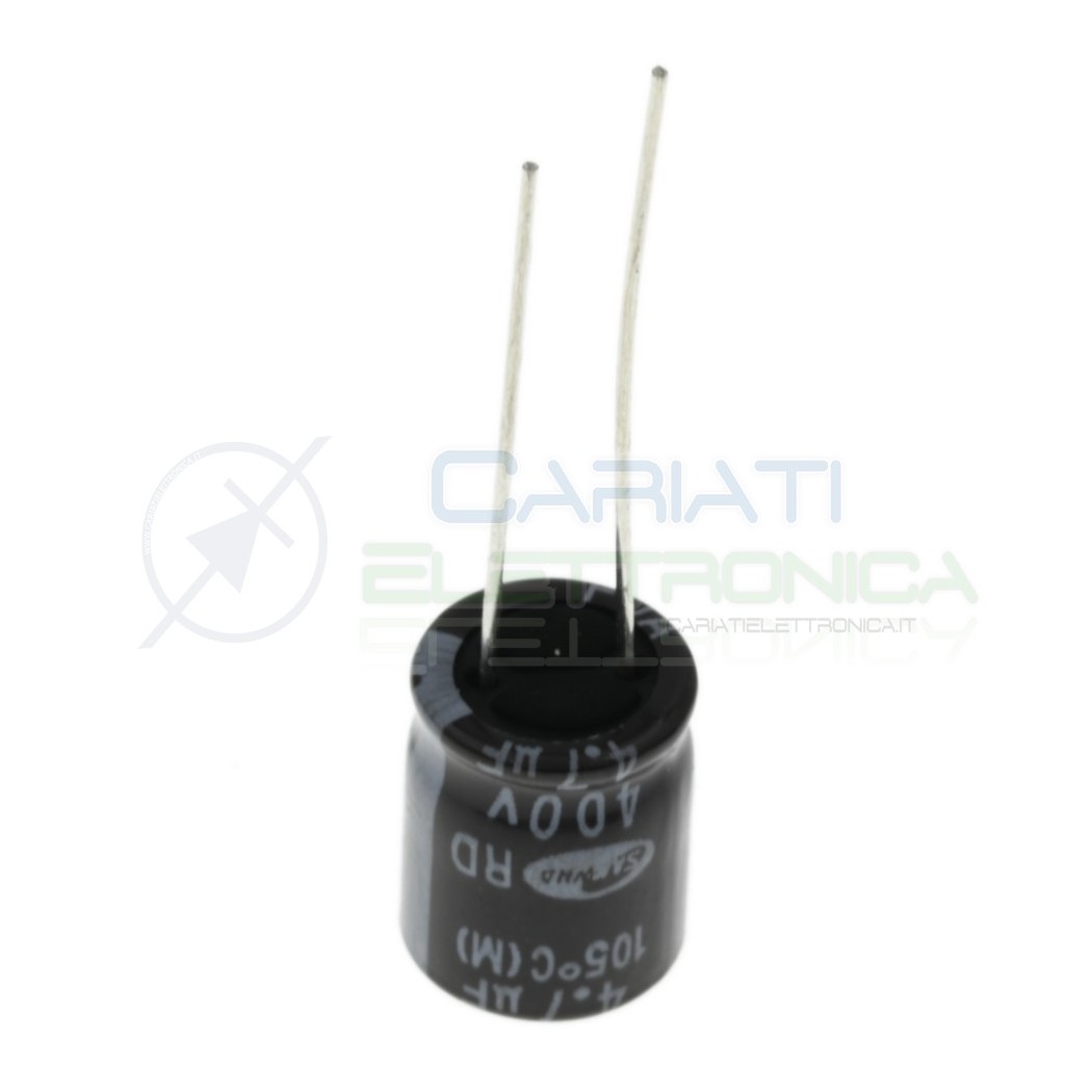 5 PEZZI Condensatore elettrolitico 4,7uF 400V 12x12,5mm 85°C SAMWHA 4,7 uF Samwha