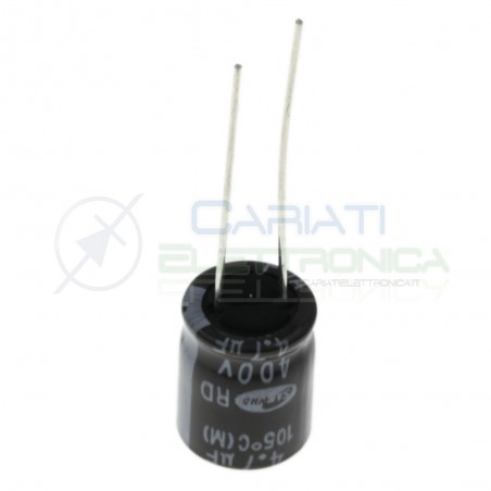 5 PEZZI Condensatore elettrolitico 4,7uF 400V 12x12,5mm 85°C SAMWHA 4,7 uF Samwha